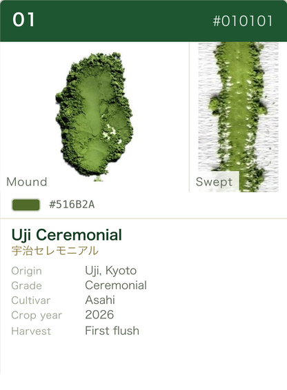 Uji Ceremonial Asahi color chart (English)