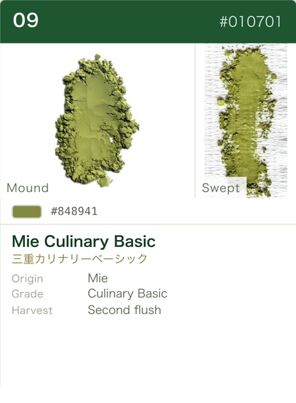Mie Culinary Basic color chart (English)