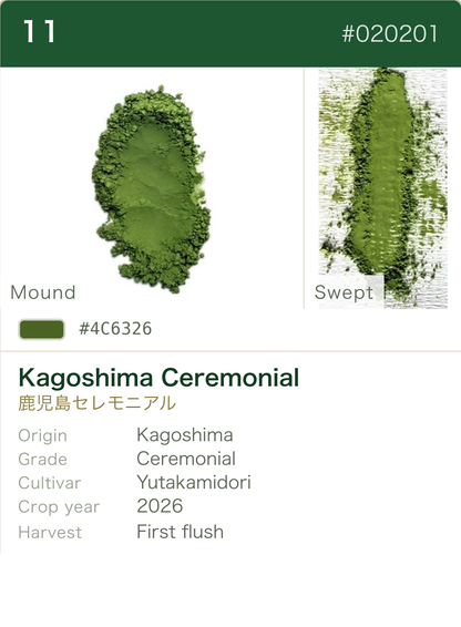 Kagoshima Ceremonial Yutakamidori color chart (English)