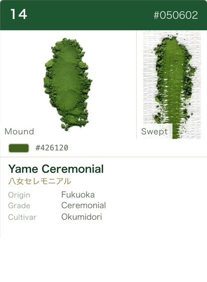 Yame Ceremonial Okumidori color chart (English)